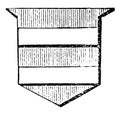 Shield Showing Bar is half its width, vintage engraving