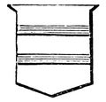 Shield Showing Closet is half the width of the closet, vintage engraving