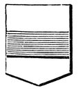 Shield Showing Fess may be more than one bar in an escutcheon, vintage engraving