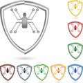 Shield and spider, coat of arms, collection, security and shield logo