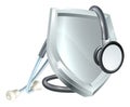 Shield Stethoscope Medical Health Icon Concept