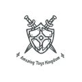 Shield and swords logo - crossed swords Royalty Free Stock Photo