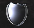 Shield symbol in glass