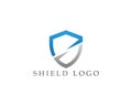 Shield symbol logo template vector. Royalty Free Stock Photo