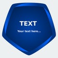 Pentagonal Blue Shield Vector Text Background Royalty Free Stock Photo