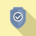 Shield threat icon flat vector. Hacker error