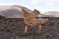 Shield to the entrance Montanas del Fuego in Lanzarote