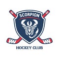 Scorpion hockey club logo. Royalty Free Stock Photo