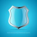 Blue shield vector icon Royalty Free Stock Photo