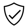 Shield vector icon security protection symbol for graphic design, logo, web site, social media, mobile app, ui illustration Royalty Free Stock Photo