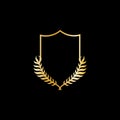 Shield vector logo design. Blazon design template. Castle logo. Luxury design element