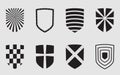 Shield vector symbol icon. Emblem security design. Gtaphic element insignia logo. Protection safe sign