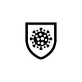 Shield virus corona logo vector design