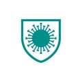 Shield virus corona logo vector design Royalty Free Stock Photo