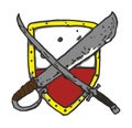 Shield With Weapon Vector Royalty Free Stock Photo