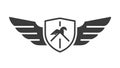 Shield with Wings Protection Security Guard Vector, vector design Generative AI Royalty Free Stock Photo