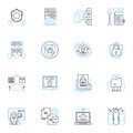 Shielded insights linear icons set. Protection, Concealed, Secure, Confidential, Security, Private, Shielded line vector