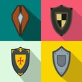 Shields banners set, flat style