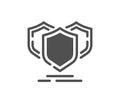 Shields icon. Privacy secure sign. Vector