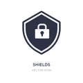 shields icon on white background. Simple element illustration from Technology concept