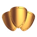 Shields isolated on white background, 3D rendering Royalty Free Stock Photo