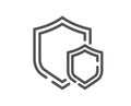 Shields line icon. Privacy secure sign. Vector