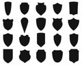 Shields silhouettes set Royalty Free Stock Photo