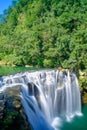 Shifen Waterfall - Famous nature landscape of Taiwan, shot in Pingxi District, New Taipei, Taiwan. Royalty Free Stock Photo