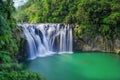 Shifen Waterfall - Famous nature landscape of Taiwan, shot in Pingxi District, New Taipei, Taiwan. Royalty Free Stock Photo