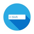 shift button icon with long shadow. Element of web icons. Premium quality graphic design icon. Signs and symbols collection for