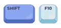 Shift F10 computer keyboard shortcut Royalty Free Stock Photo