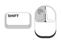 Shift with left mouse click grayscale keyboard hotkey Royalty Free Stock Photo