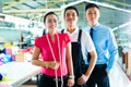 Worker, manager and designer in Chinese factory Royalty Free Stock Photo