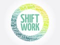 Shift Work word cloud collage, business concept background