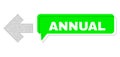 Shifted Annual Green Chat Balloon and Mesh 2D Arrow Left