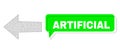 Shifted Artificial Green Text Cloud and Mesh Network Arrow Left