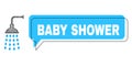 Shifted Baby Shower Conversation Bubble and Hatched Shower Icon