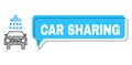 Shifted Car Sharing Conversation Balloon and Hatched Car Shower Icon
