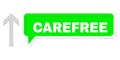 Shifted Carefree Green Message Balloon and Mesh 2D Arrow Up