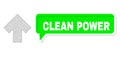 Shifted Clean Power Green Text Frame and Mesh Wireframe Arrow Up