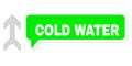 Shifted Cold Water Green Chat Balloon and Mesh Network Arrow Up