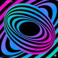 Shifted concentric ellipses like numerous orbits. Abstract background of multicolor rings. Vector image.
