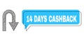 Shifted 14 Days Cashback Chat Cloud and Linear U Turn Icon