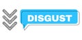 Shifted Disgust Chat Balloon and Net Mesh Triple Arrowhead Down Icon