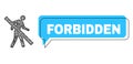 Shifted Forbidden Chat Cloud and Hatched Forbidden Walking Man Icon