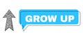 Shifted Grow Up Speech Cloud and Linear Arrow Up Icon