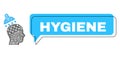 Shifted Hygiene Conversation Frame and Linear Brain Washing Icon