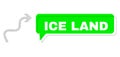Shifted Ice Land Green Message Cloud and Mesh Wireframe Curve Arrow Royalty Free Stock Photo