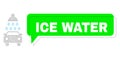 Shifted Ice Water Green Text Cloud and Mesh Wireframe Car Shower