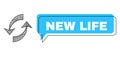 Shifted New Life Chat Bubble and Net Exchange Arrows Icon